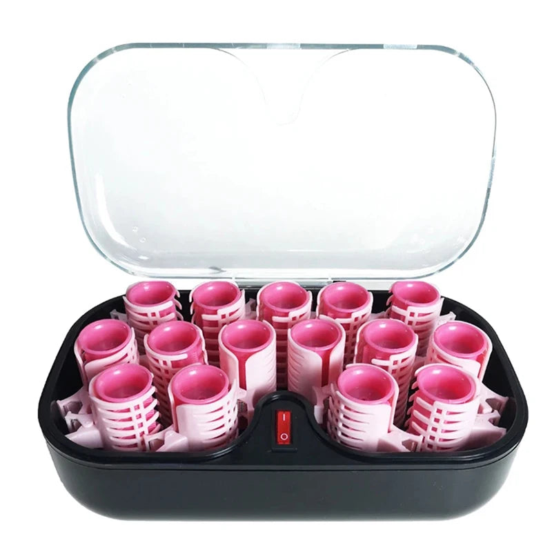 15Pcs/set Electrci Hair Perm Rods Dry Wet Dual-purpose Ceramic Hair Curler Self-Grip Lasting Curling Roller For Long Short Hair