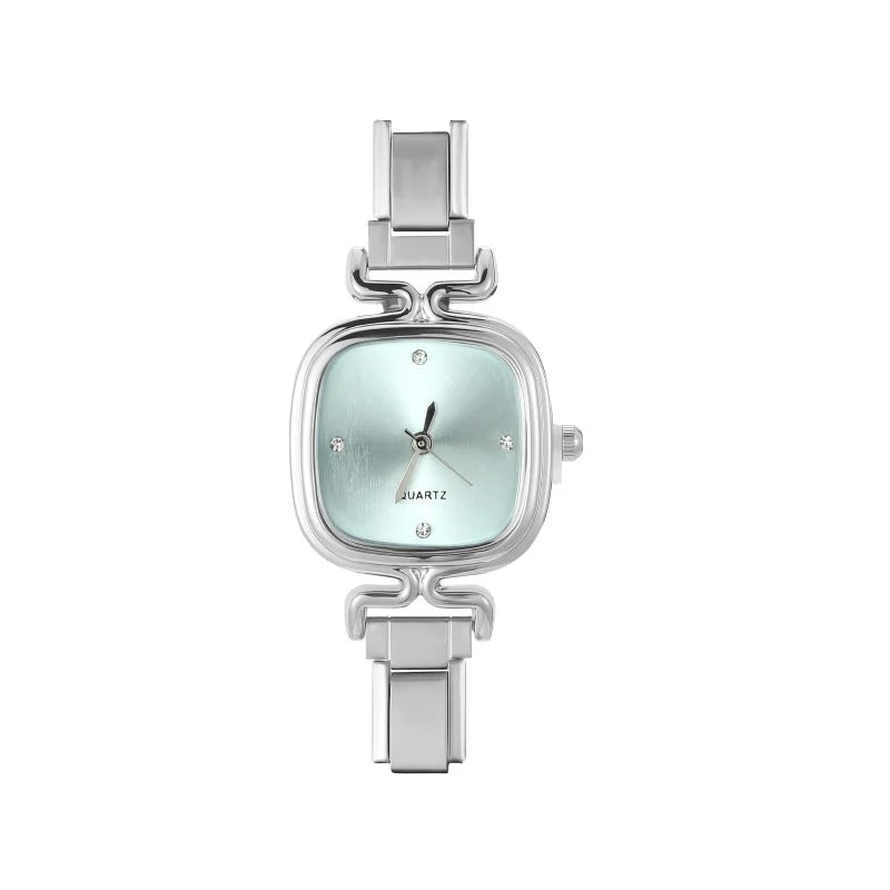 1PC Fashion Stainless Steel Round and Square Simple Watch Bracelet Bangle for Friend Birthday Men's Women's DIY Jewelry Gifts