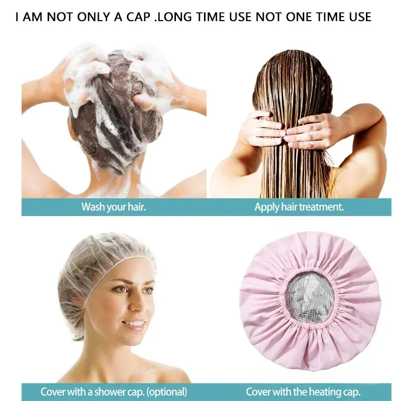 Portable Hair Salon Smooth Hair Oil Baking Cap 1PC Self-heating Tin Foil Hat Thickened Heating Steam Hair Mask Cap