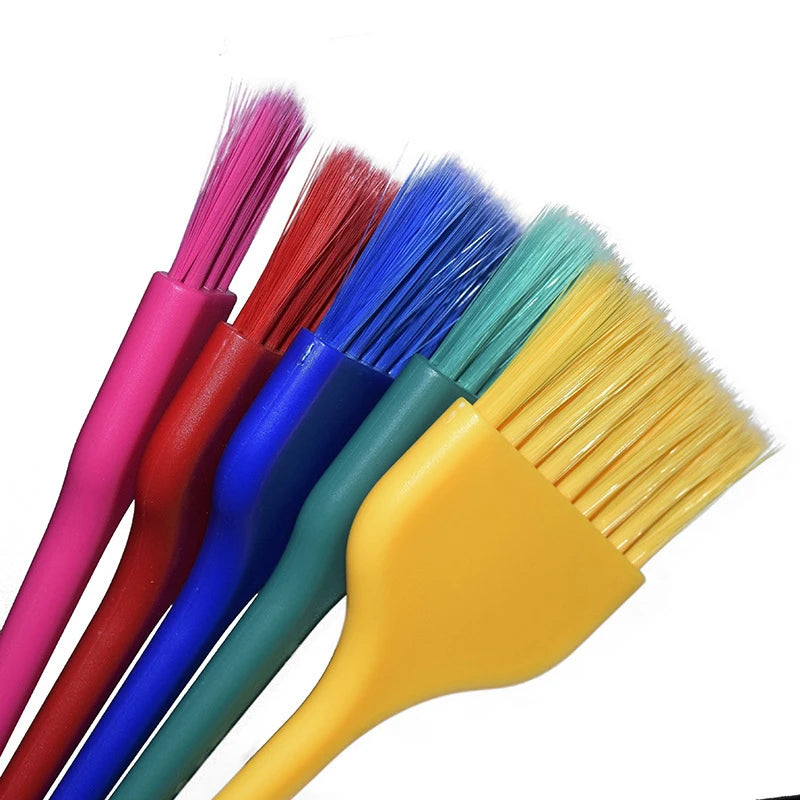 7Pcs/Sets Hairdresser Dye Brush Rat Tail Tinting Colorful Handle Hair Coloring Applicator Combs Salon Hairdressing Style Tools