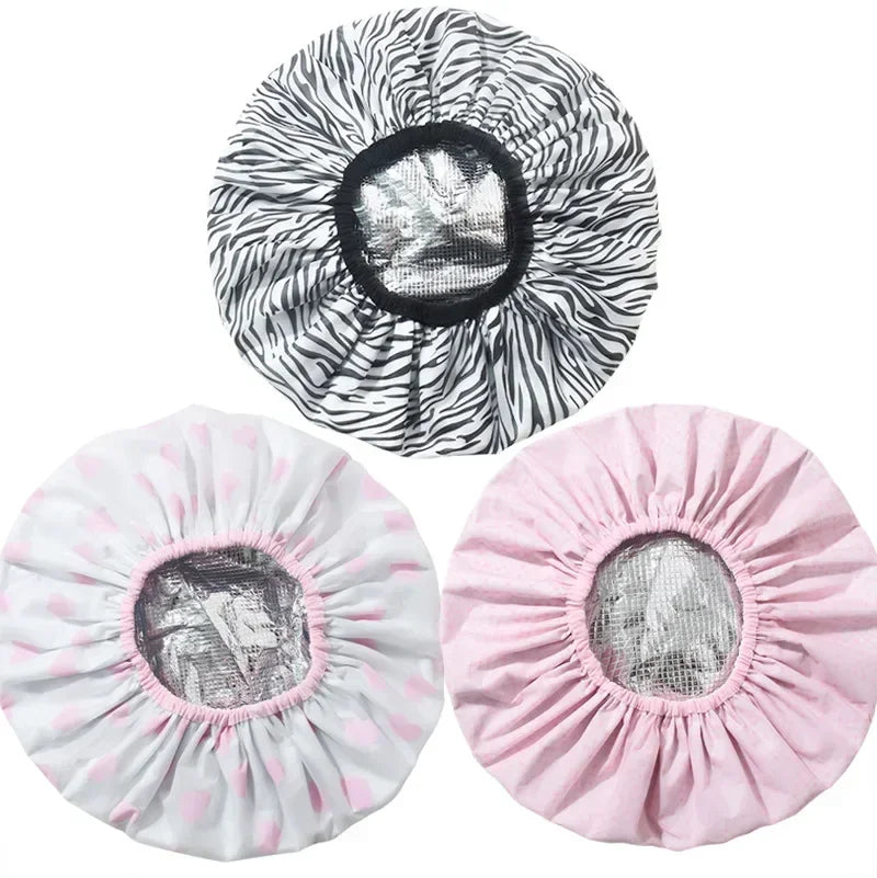 Portable Hair Salon Smooth Hair Oil Baking Cap 1PC Self-heating Tin Foil Hat Thickened Heating Steam Hair Mask Cap