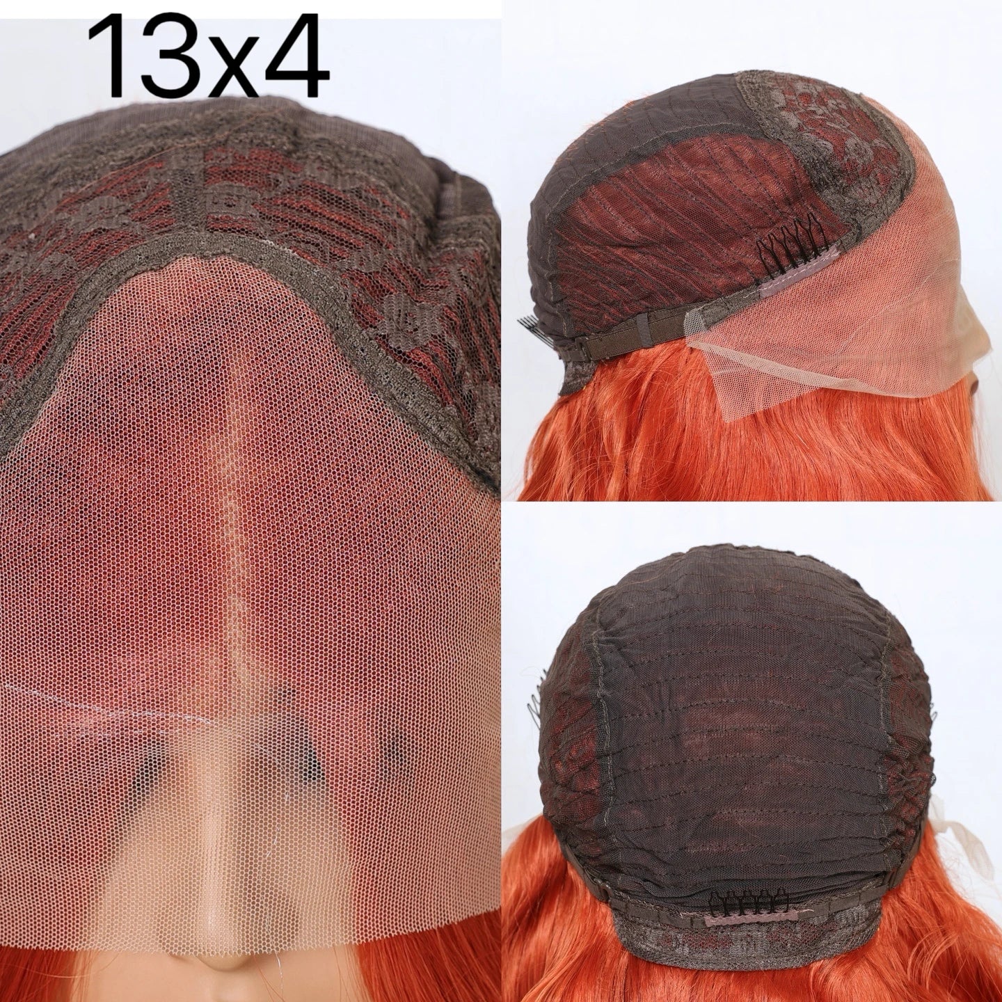 Ginger Orange Honey Blonde Color Body Wave Full Soft 13X4 HD Lace Frontal Wig