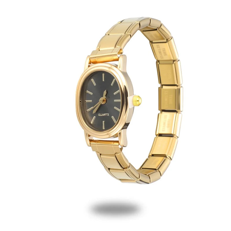 1PC Fashion Stainless Steel Round and Square Simple Watch Bracelet Bangle for Friend Birthday Men's Women's DIY Jewelry Gifts