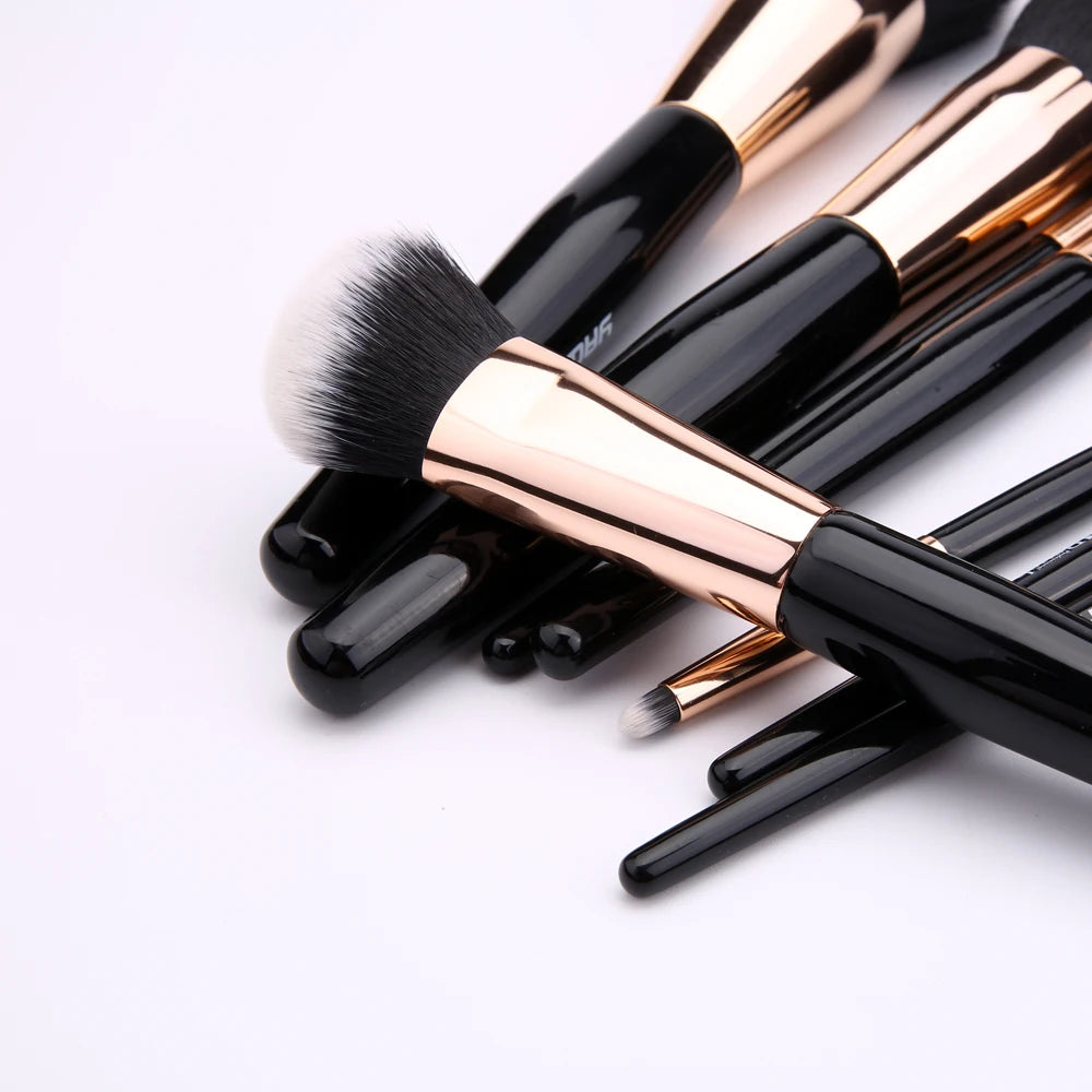 Yaqi 8pcs Synthetic Hair Wood Handle Cosmetic Brush Set  Blending Makeup brush beauty tool