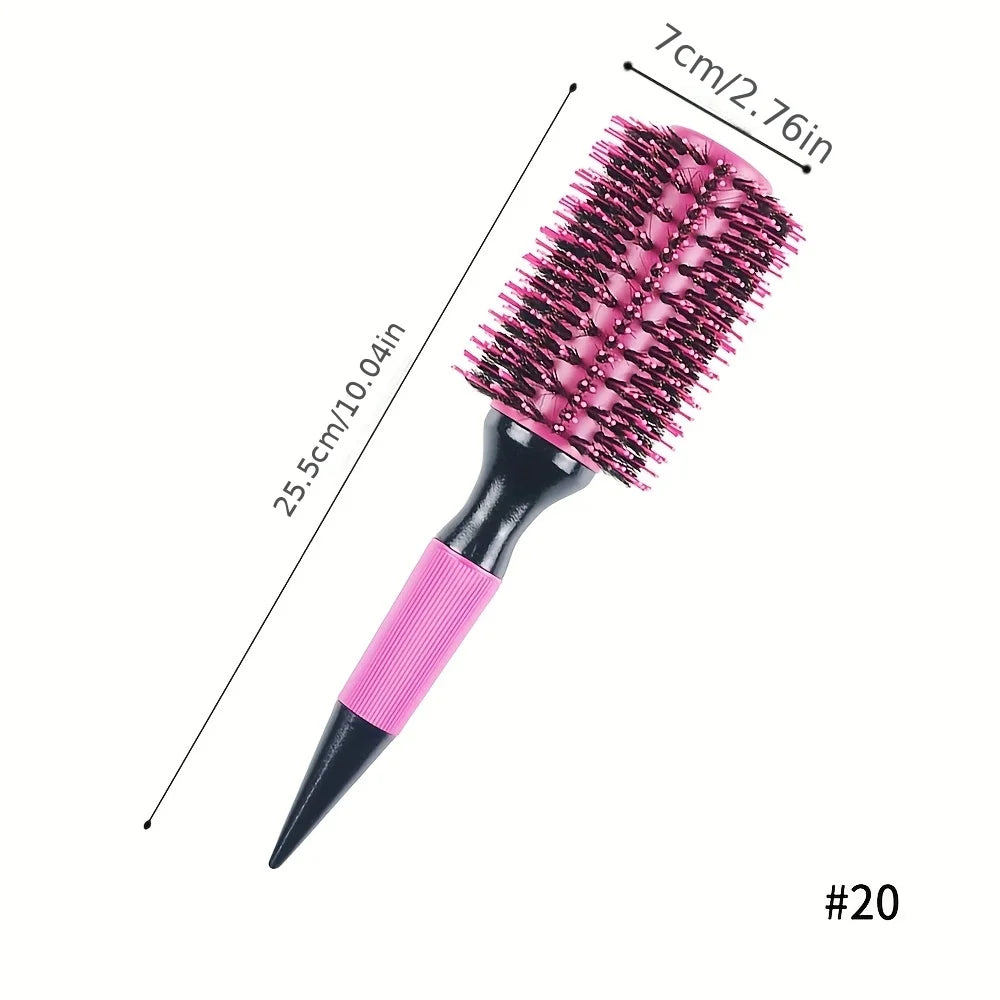 6pcs/ pink aluminum tube roller comb set inner buckle pear hot, high temperature anti-static hair styling comb roller comb