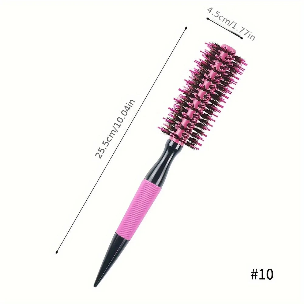 6pcs/ pink aluminum tube roller comb set inner buckle pear hot, high temperature anti-static hair styling comb roller comb
